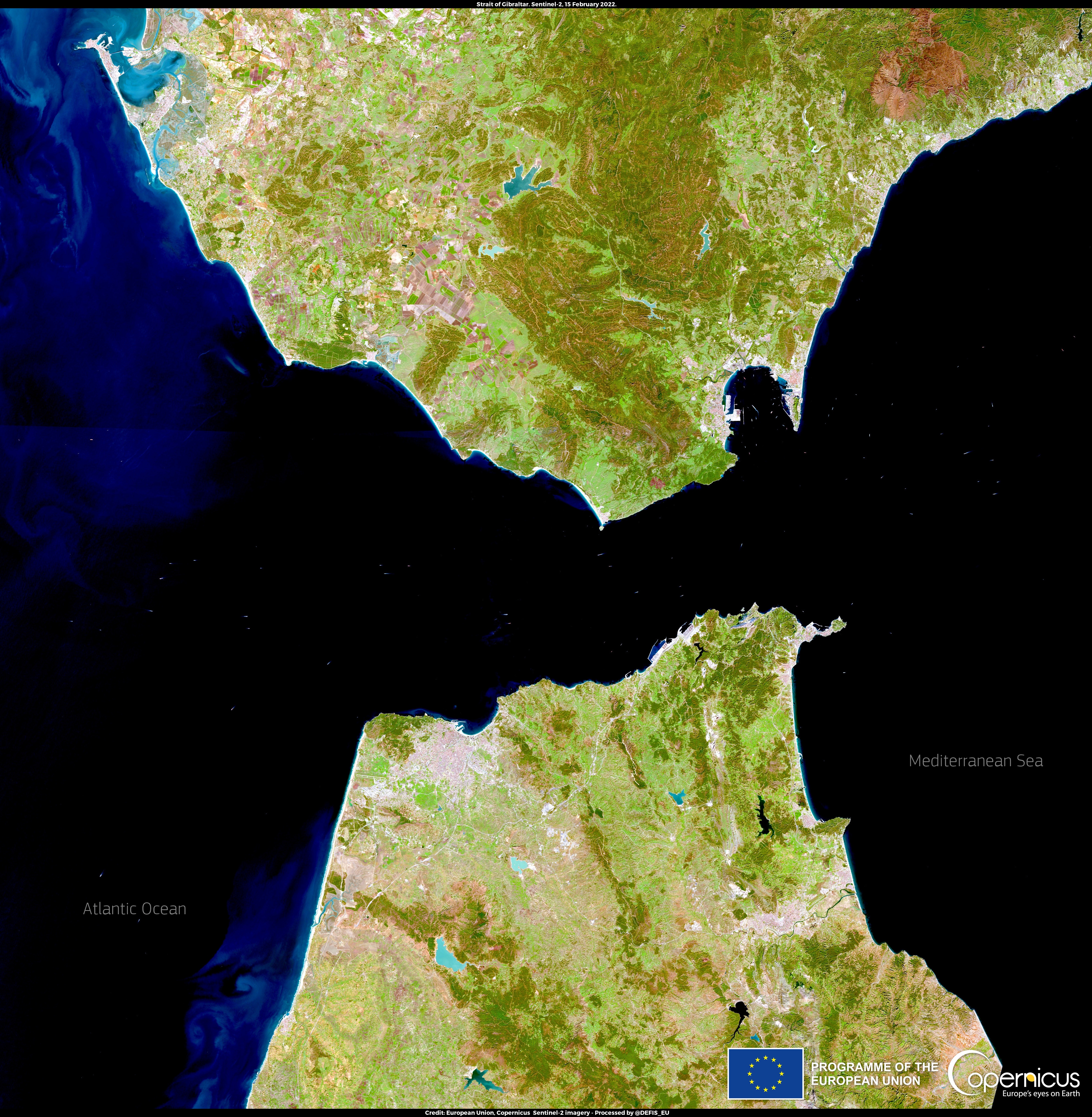 Détroit de Gibraltar vu par Copernicus