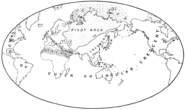 Carte du Heartland de Mackinder