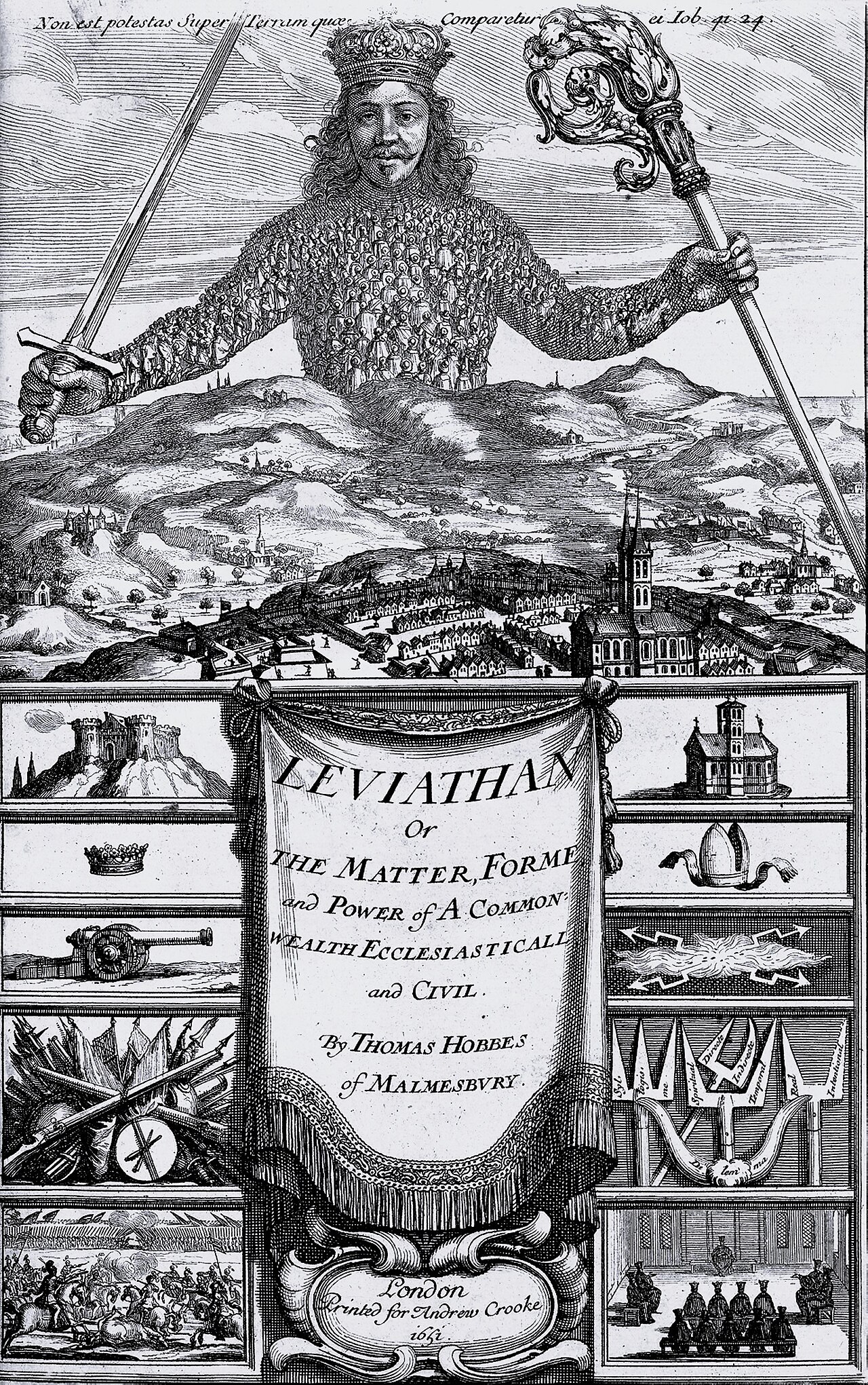 Frontispice du Léviathan de Hobbes (1651)