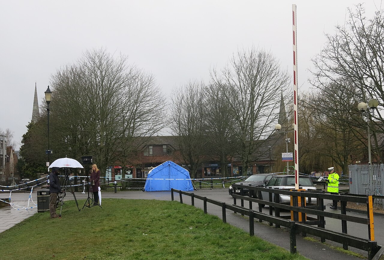 Tente médico-légale à Salisbury après l'empoisonnement Skripal