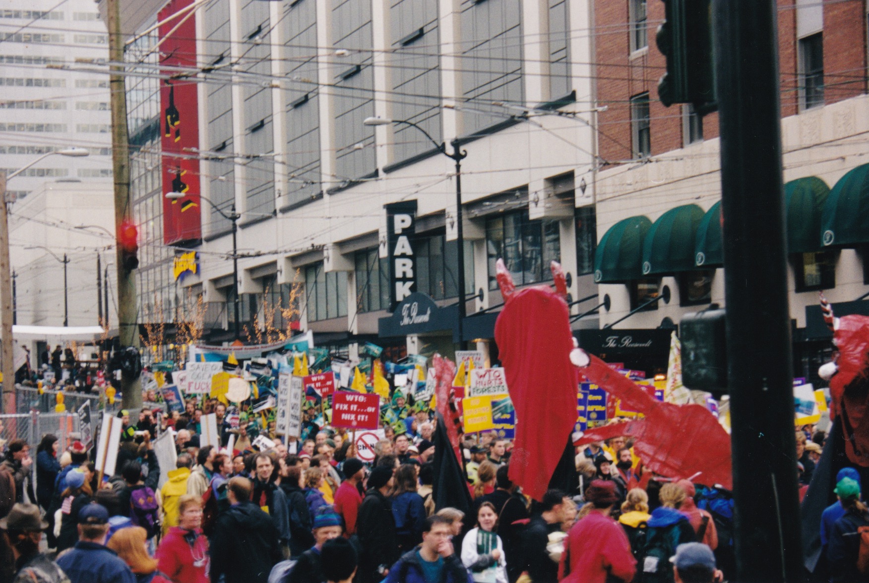 Manifestants contre l'OMC à Seattle en novembre 1999